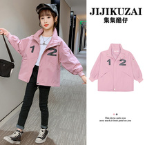 Girls spring windbreaker jacket 2021 new style girls childrens foreign style net red casual 6 tops 7 spring and autumn 8 tide 9 years old