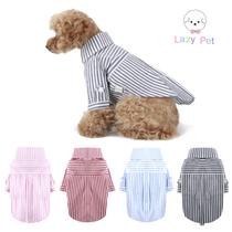 Lazy Pet Korea PA cat and dog Pet clothes colorblock striped casual long sleeve cotton shirt