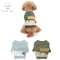 Lazy Pet Korea PA cat and dog Pet LOVELY ruffle hairball long sleeve cotton T-shirt