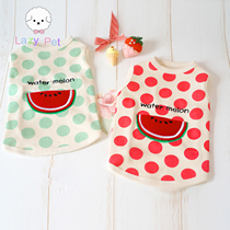 Lazy Pet Korean cats and dogs pets in summer cool waves watermelon embroidery patch vest