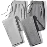 Мужские осенние штаны с молнией, свободный прямой крой, большой размер