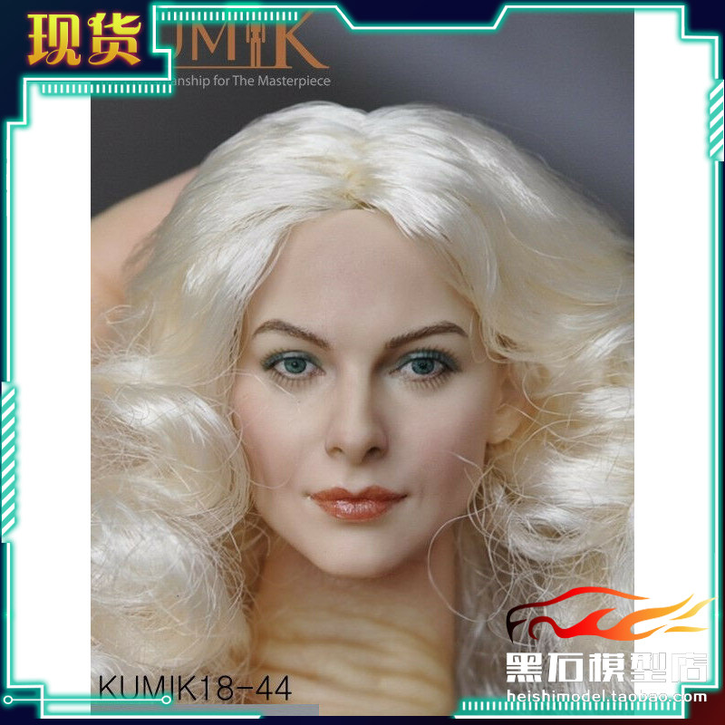 Spot KUMIK 1 6 soldiers KM18-44 hair transplant female head carving suitable for 12-inch female soldier body