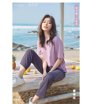 She is incandescent 2125 silk hedonist 2021 spring and summer home The female Han version Loose Short Sleeve Modell Summer Suit can be worn out