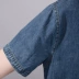Ziyi mùa hè năm 2021 phiên bản mới của Hàn Quốc cộng với kích thước trung bình của phụ nữ mặc giản dị mặc váy denim ngắn tay trí tuệ màu trắng - váy đầm