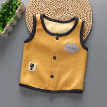 Autumn and winter plus velvet baby vest men and women children thick shoulder children cardigan bottom wild spring and autumn childrens clothing shirt