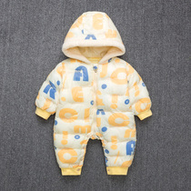 Baby winter one-piece cotton-padded clothes male baby out cotton-padded clothes thick women warm clothes clothes climbing clothes hooded tide
