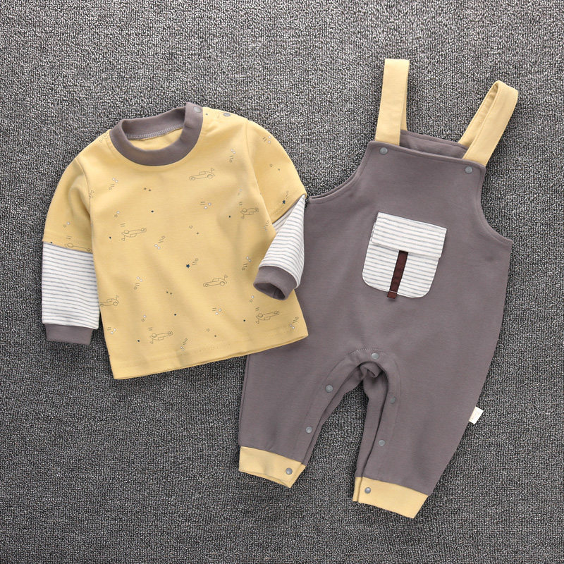 Spring Autumn Money Pure Cotton Baby Cuddling Bag Suit All Cotton Baby Toddler Underwear for men and women Autumn Clothing sanitary pants Two sets