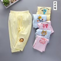 Childrens big pp pants Summer men and women Baby Cotton pajama pants home pants thin Haren pants bamboo cotton baby anti mosquito pants