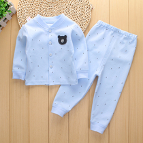 Spring and Autumn Cotton Mens and Womens Baby Underwear Set Autumn Pants Baby Cardigan Two Piece Set 0-1-2-3 Years Old