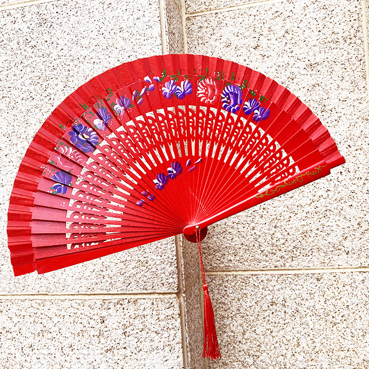 Jazz dance fan New hollow female fan double-sided folding fan Classical dance cheongsam catwalk performance props fan