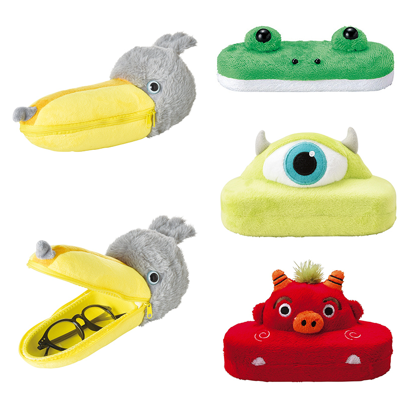 Japanese Genuine Seto Craft Glasses Case, Cute and Fun Design, Lucky Cat and Frog Figurines, Stationery Storage Box