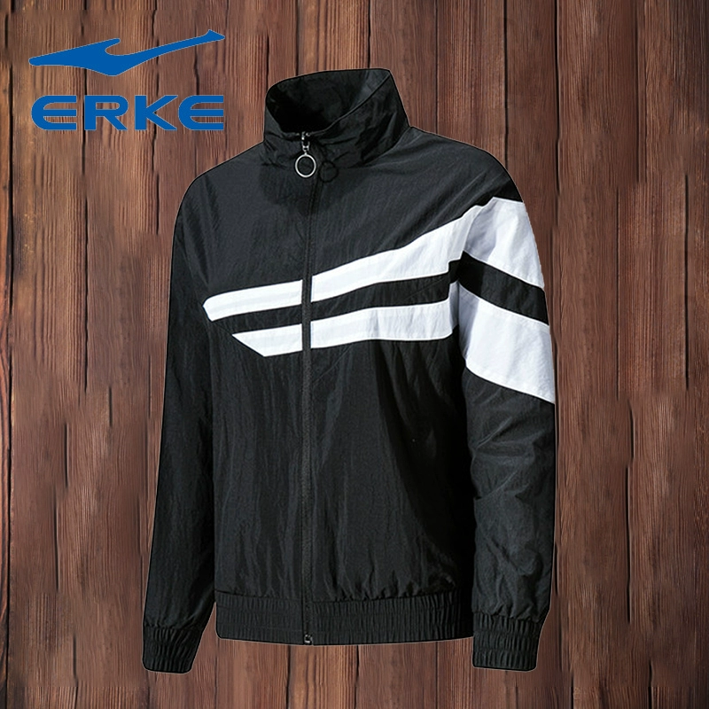 Hongxing Erke Jacket dành cho nữ Hàng đầu năm 2020 Sản phẩm mới của Great Wall Dòng sản phẩm tương phản Mẫu tương phản Áo khoác ghép tất phù hợp - Áo khoác thể thao / áo khoác