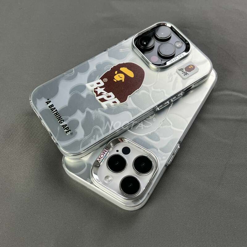Trendy Brand Ape Head Design Phone Case Suitable for iPhone 16 Pro, Apple 17 Pro Max, Personalized 15 Pro Max Couple Style Phone Case, 14 Matte Anti-Drop Protective Cover with Hard Back and Soft Edges