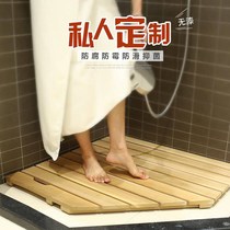 Customized bath bathroom floor bath room non-slip mat bathtub floor mat anticorrosive wood floor toilet water suction pedal