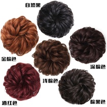 True hair ball head wig bag fluffy natural small ball head hair curler flower head roll Hairband headdress wig female