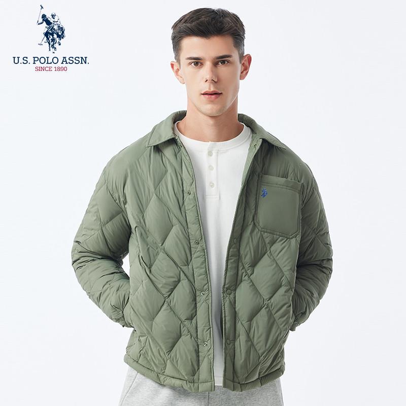 Uspoloassn United States Polo Assn. Winter Men's Light down Jacket Lapel Short down Jacket