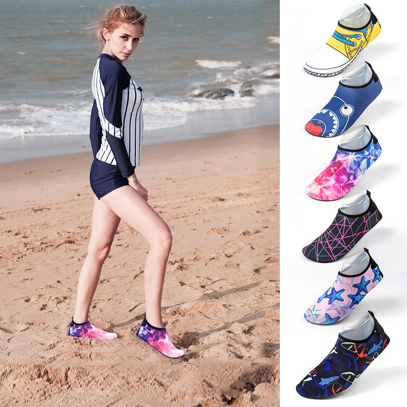 Beach footwear Sox male and female diving snorkeling shoes breathable non-slip speed dry seaside child anadromous swimming soft undercovered water shoes