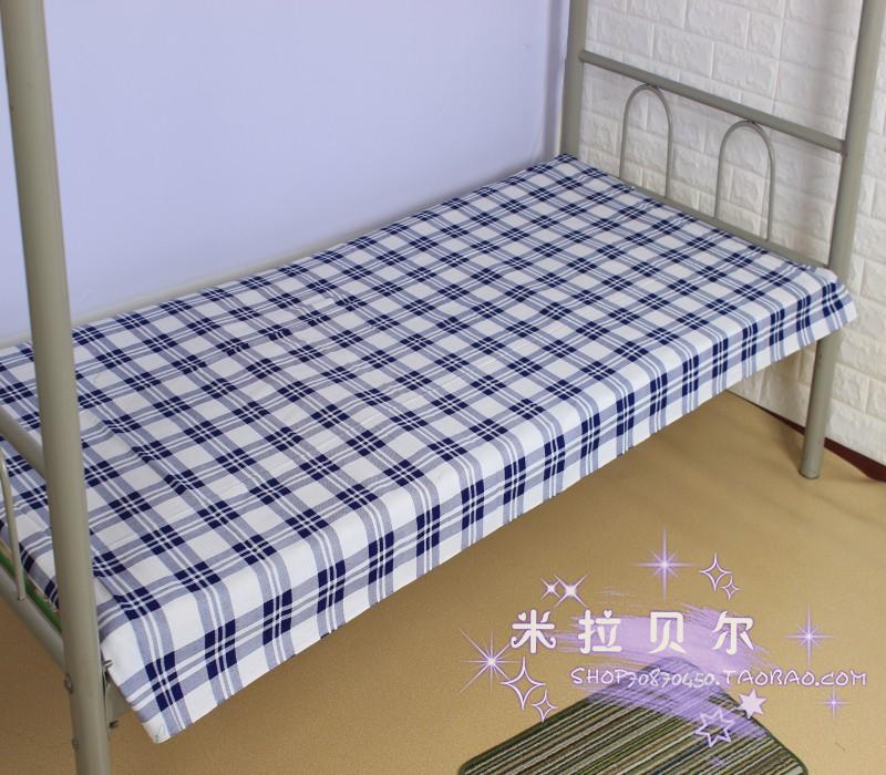 Tấm vải cotton, ký túc xá đại học một mảnh, 1 mét, giường đơn, trường đơn, tấm kẻ sọc màu xanh và trắng - Khăn trải giường drap nệm