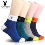 5 đôi vớ Playboy vớ nam vớ cotton cotton khử mùi mùa thu vớ bóng rổ vớ thể thao tất nam cổ ngắn