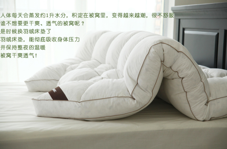 Phòng tiêu chuẩn Hilton 95% ngỗng trắng xuống nệm nệm Mattress 5cm ngỗng xuống nệm - Nệm nệm kymdan khuyến mãi