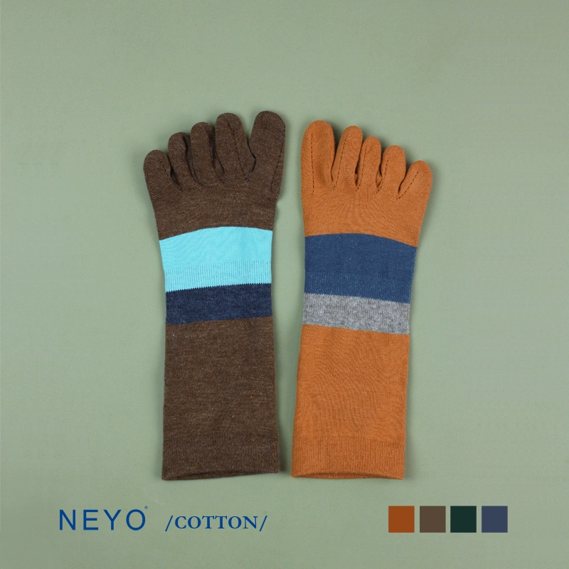 Neiyoutang NEYO tất nam 5 ngón vào mùa xuân và mùa hè Vớ cotton mỏng Wenqing sọc tách ngón chân nam có khả năng hút ẩm thoáng khí - Vớ nam