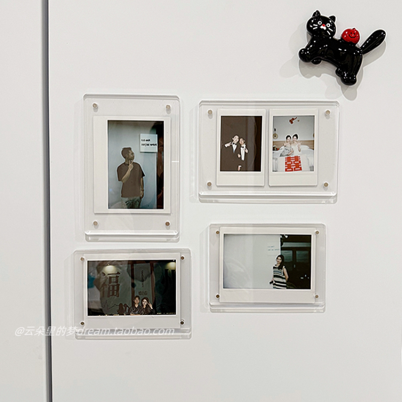 Wide Format Polaroid Photo Frame Fridge Magnet 3inch 5inch Acrylic Wide300 Commemorative Photo Card Transparent Frame