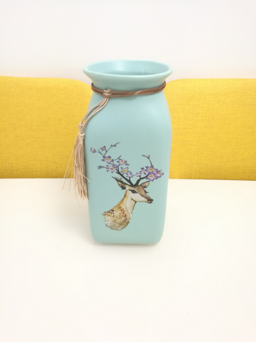 Châu Âu sáng tạo bình hoa nai sừng tấm chim công flamingo mẫu hiện đại tối giản máy tính để bàn trang trí phòng khách - Vase / Bồn hoa & Kệ chậu cây để bàn