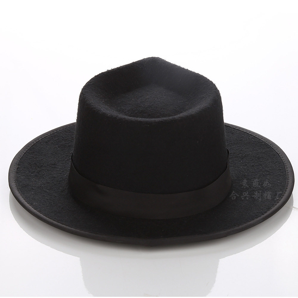 Autumn and winter upscale fur hats retro jazz men's middle aged hat on the beach big along the laity hat