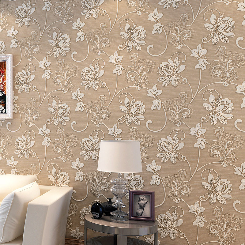 The rooms of the rooms with the wallpaper of the nonwoven fabric and the garden - floor - fried 3D wallpaper