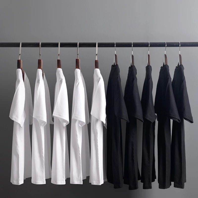 230 gr heavy pound pure cotton monochrome T-shirt half sleeve pure cotton round collar low-key minimalist male and female with the same pop hit