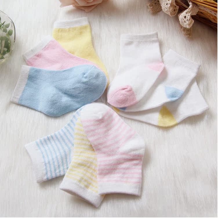 3 hộp quà đôi cotton trẻ em vớ trẻ sơ sinh vớ trẻ em bốn mùa không huỳnh quang bán hộp quà tặng bé sơ sinh
