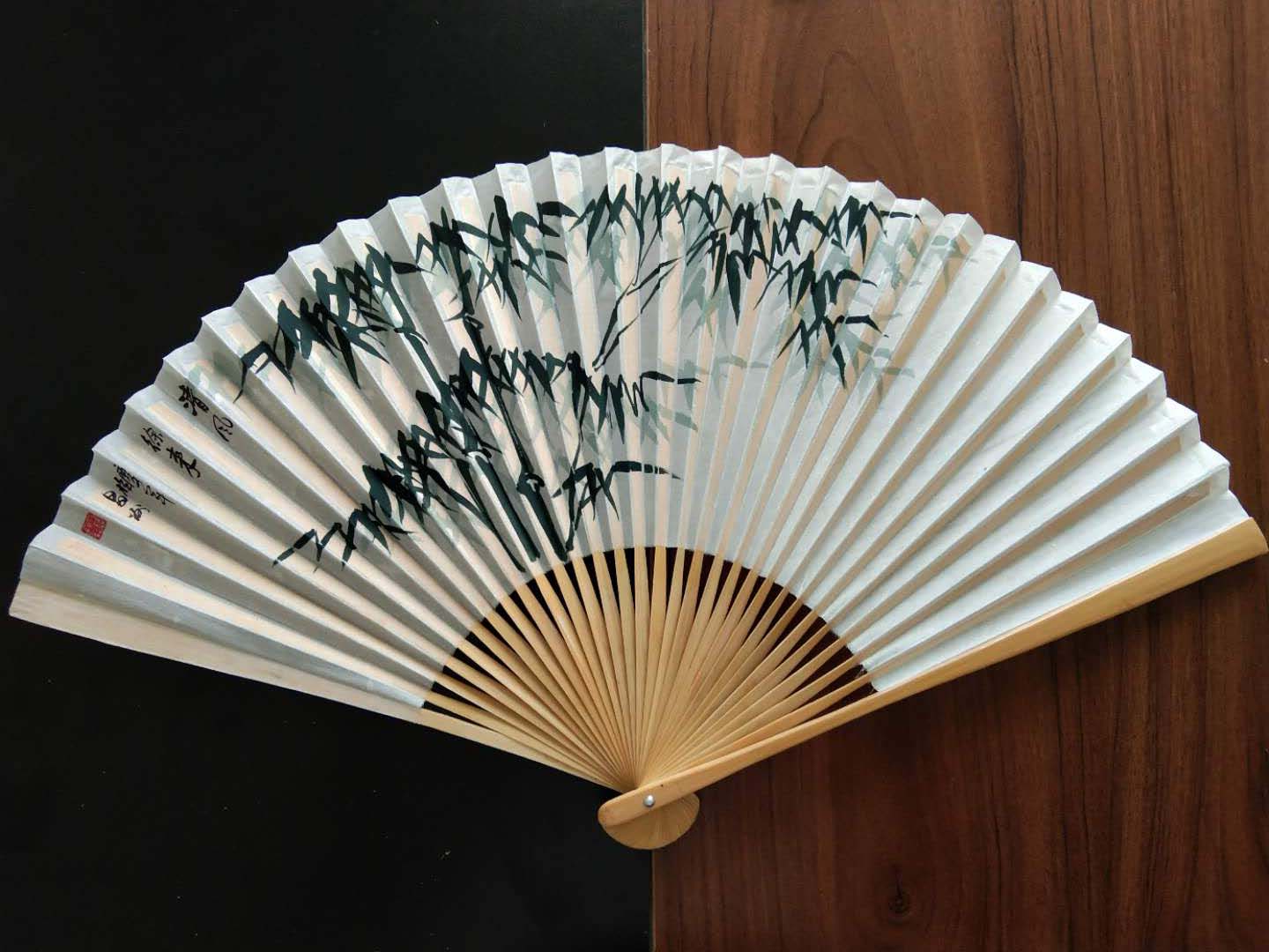 Rongchang Fan Factory Price Direct Sales Real Silk Hand-painted Bamboo Orchid All-hand Craft Gift Folding Fan 8 9 10 Inch
