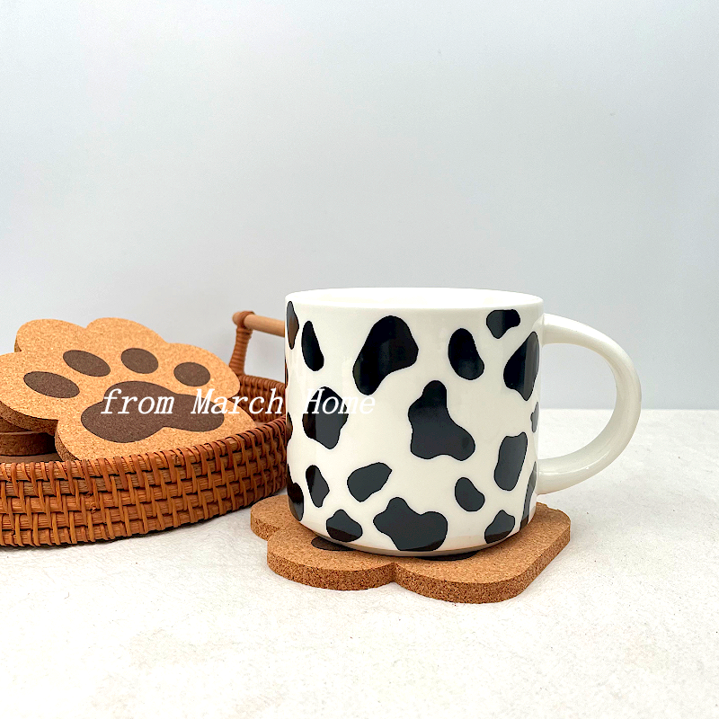 Ins small group milk grain mug high color value net red ceramic cup with lid spoon cute girl cup custom