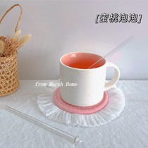 Small couple mug personality creative large capacity cup cute girl ceramic cup with lid straw cup custom