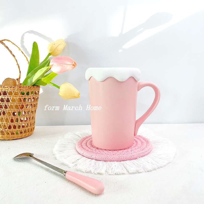 ins cute girl cup net celebrity high-value mug milk cup student dormitory large-capacity water cup customization