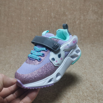 Export foreign trade girl flash children shoe net breathable and light shock absorption massage cushion mesh breathable and anti-slip