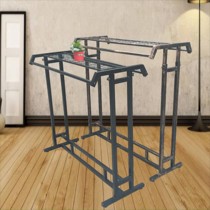 Brief Scout Clothing Store Clothing Shelf Show Shelves Landing Style Double Bar Middle Island Shelf Liftable Display Shelf