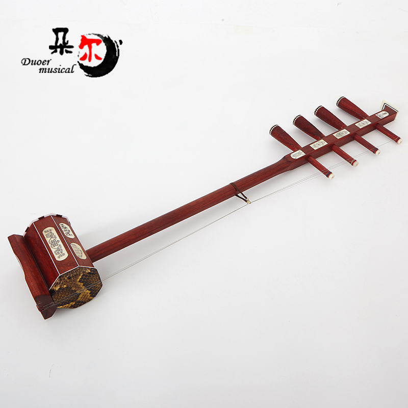 National musical instrument floral pear wood Mongolia says to sing and say the book red wood midtone four hues promote four strings of four strands