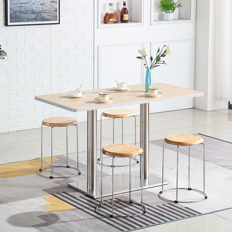 Fast Food Chairs Combined Milk Tea Dessert Sand County Small Eating Shop Table Bench Canteen Hotel Noodle Restaurant Spicy Hot Dining Table And Chairs