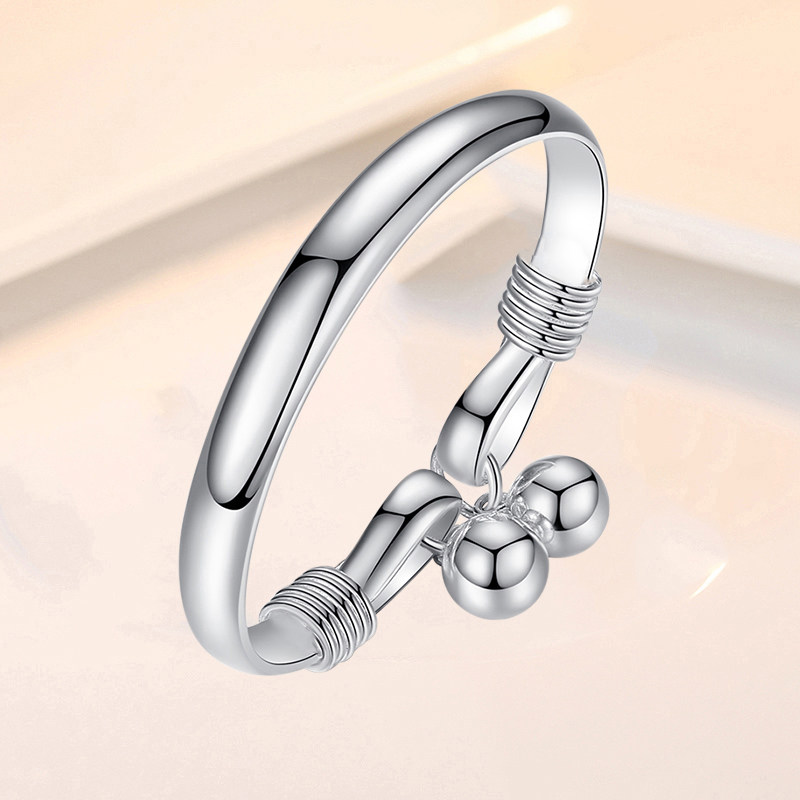 999 silver bracelet female sterling silver zodiac pendant bell ball lucky bag can be exchanged for handmade silver bracelet for girlfriend