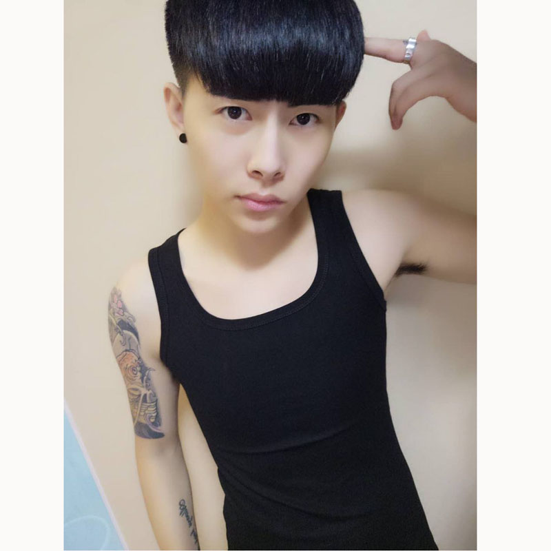 Tay nhanh màu đỏ với người đàn ông cùng vest nam anh chàng thanh niên xã hội rắn màu đáy triều nam siêu mỏng mồ hôi vest áo không tay nam