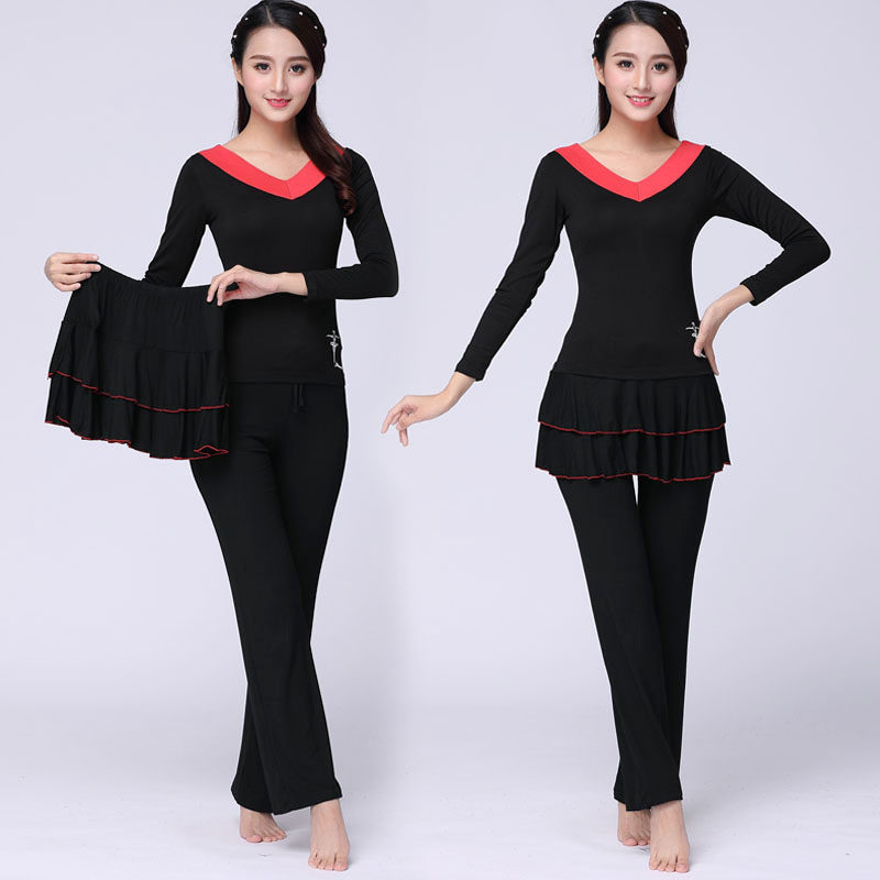 2020 square dance clothing new suit short-sleeved culottes middle-aged and elderly dance clothing spring and summer adult dance clothing