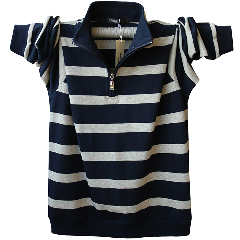 Áo thun cotton nam mùa thu 2018 dài tay phiên bản Hàn Quốc của áo thun trẻ trung áo polo size lớn thời trang nam triều áo thun lạnh nam