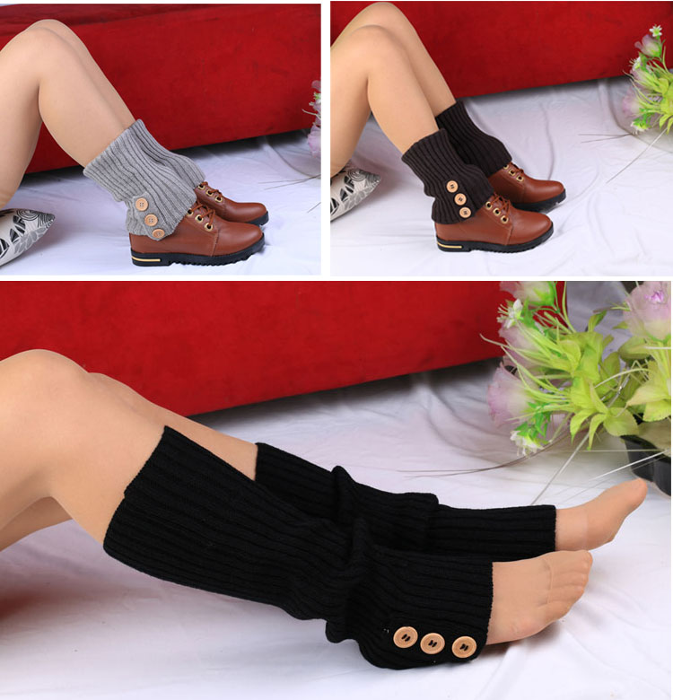 Mùa thu và mùa đông đan len dày phần dày xà cạp ấm xà cạp chân bộ khởi động bộ xà cạp cọc cọc vớ nữ triều tất thể thao