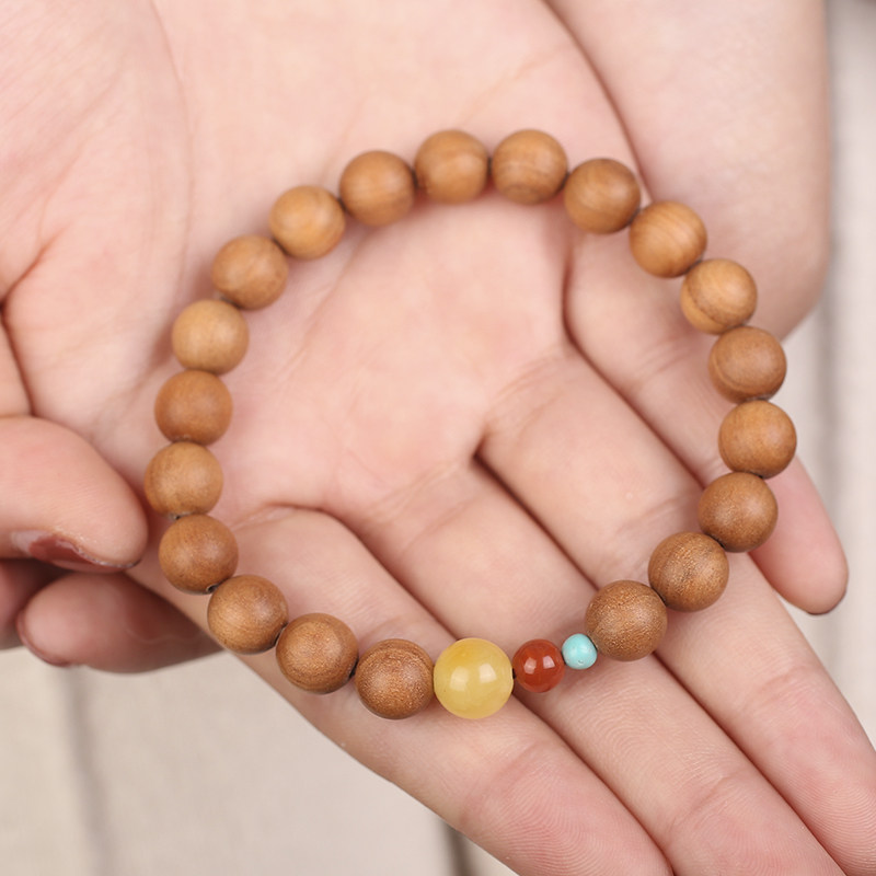 Temperament original red meat old mountain sandalwood bracelet girls wooden bracelet transfer beads men lovers national tide hand jewelry