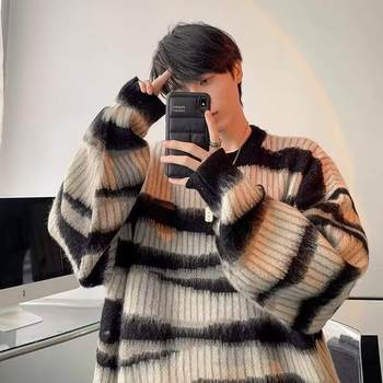 American retro striped sweater autumn and winter American retro striped sweater autumn and winter