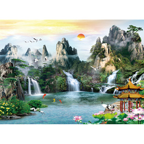High-end canvas landscape painting background painting Middle School painting HD quality can be customized