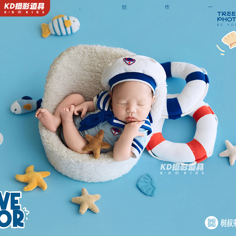 Full Moon Photo Shoot Baby Outfit Navy Style Set Theme Maternity Photo Studio Children's Photography Clothing Full Moon Photo Shoot Baby Outfit Navy Style Set Theme Maternity Photo Studio Children's Photography Clothing