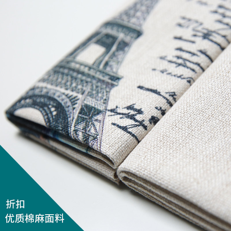 Picture digital print cotton linen thick fabric to figure custom flannel linen fabric photo DIY clothing fabric