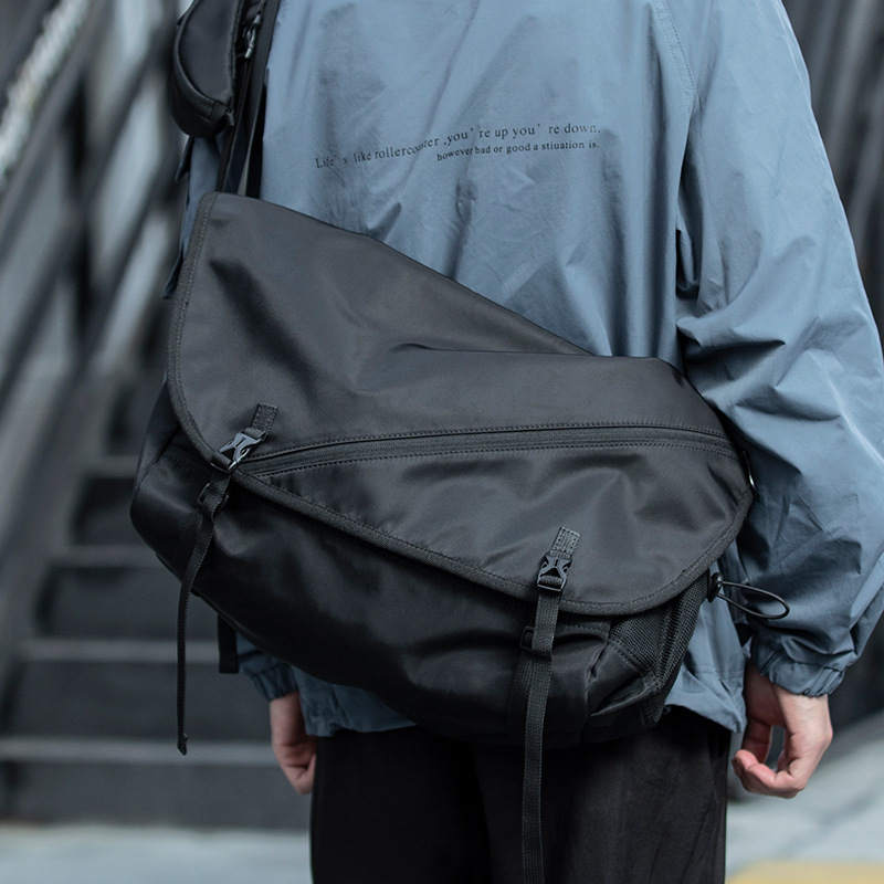 Lusen | Street Style Men's Single Shoulder Crossbody Bag, Simple and Versatile Messenger Bag, Functional Workwear Backpack, Small Shoulder Bag for Women